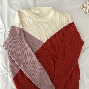 Sophie Rue Red and Cream Crew Neck Sweater